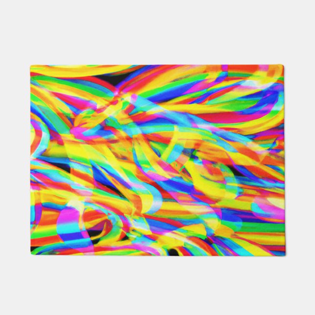 Bright And Colourful Neon Pattern Art Doormat (Front)