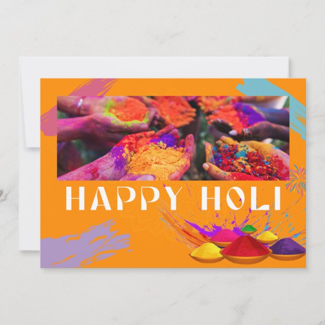 Bright and colourful powder for Holi celebrations  Card (Front)