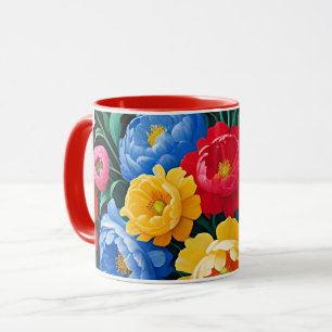 Bright and colourful roses mug