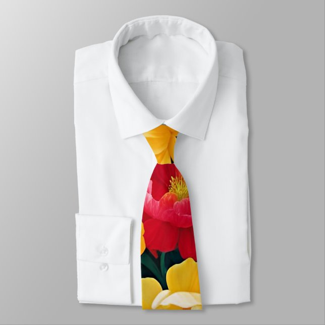 Bright and colourful roses tie (Tied)