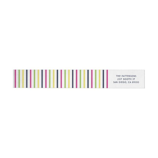 Bright and Colourful Stripes Pattern Wrap Around Label (Individual)