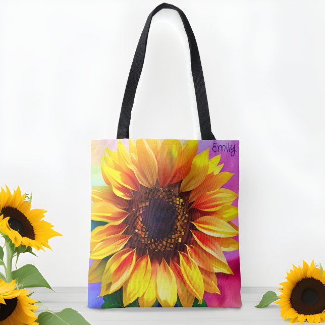Bright and Colourful Sunflower Tote Bag (Nature's Bloom, Personal Gloom! 🌻👜)
