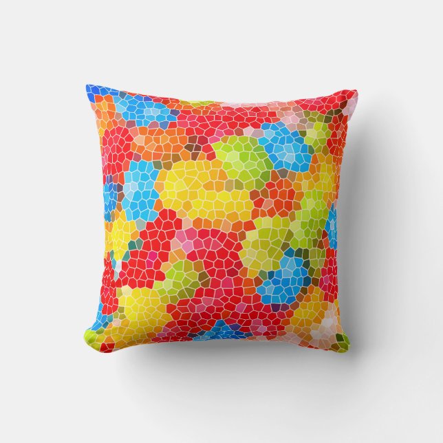 Bright and Colourful Unique Abstract Pattern Cushion (Front)