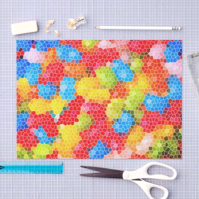 Bright and Colourful Unique Abstract Pattern Tissue Paper (Craft)