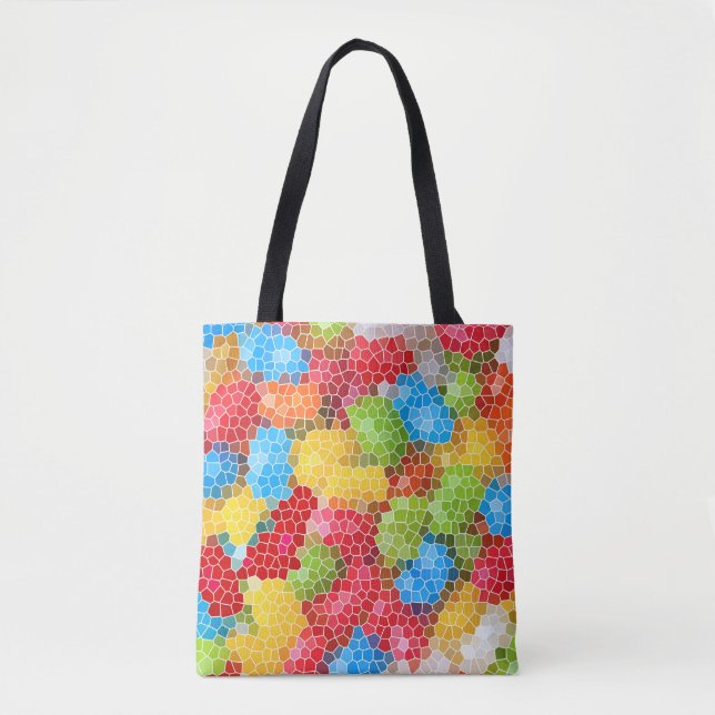 Bright and Colourful Unique Abstract Pattern Tote Bag (Front)