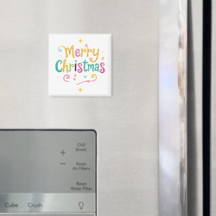 Bright and cool Merry Christmas Magnet