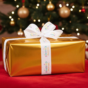 Bright and cool Merry Christmas Satin Ribbon