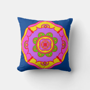 Bright and Edgy Coloured Rangoli Cushion