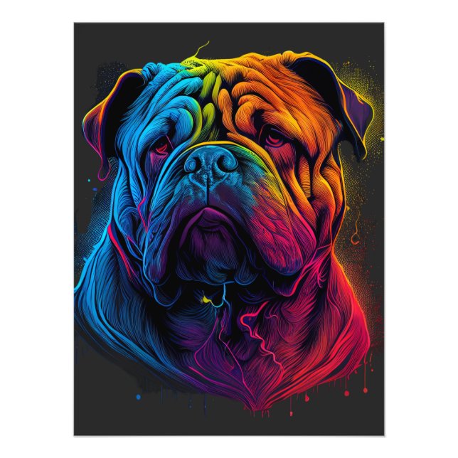 Bright and Fluffy Chinese Shar Pei dog, Shar-Pei Photo Print (Front)