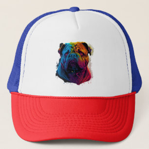 Bright and Fluffy Chinese Shar Pei dog, Shar-Pei Trucker Hat