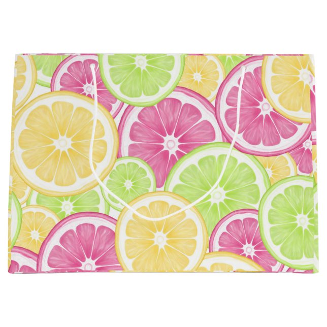 Bright and Fun Citrus Pop Summer Large Gift Bag (Front)