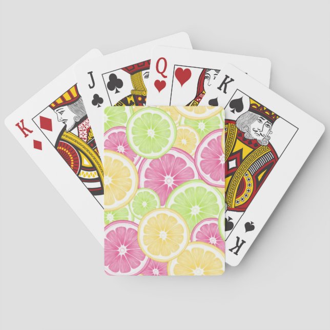 Bright and Fun Citrus Pop Summer Playing Cards (Back)