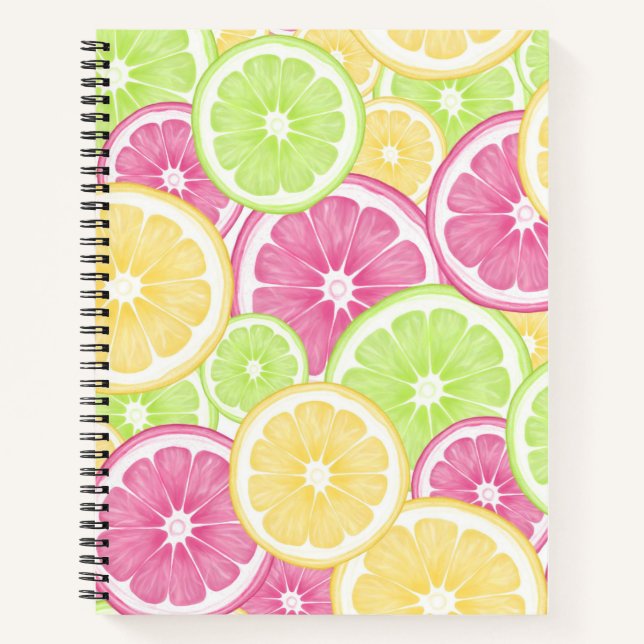 Bright and Fun Citrus Pop Summer Sketchbook Notebook (Front)