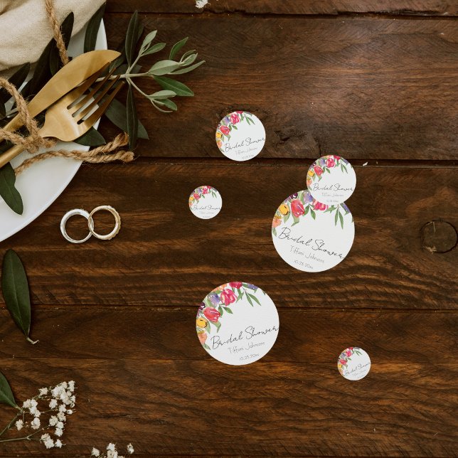 Bright and Fun Tulips Bridal Shower Confetti (Creator Uploaded)