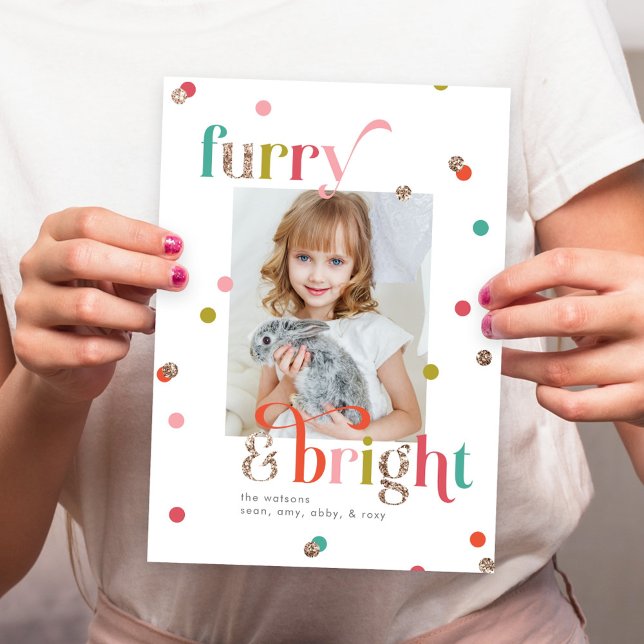 Bright and Furry Holiday Photo Card (Creator Uploaded)