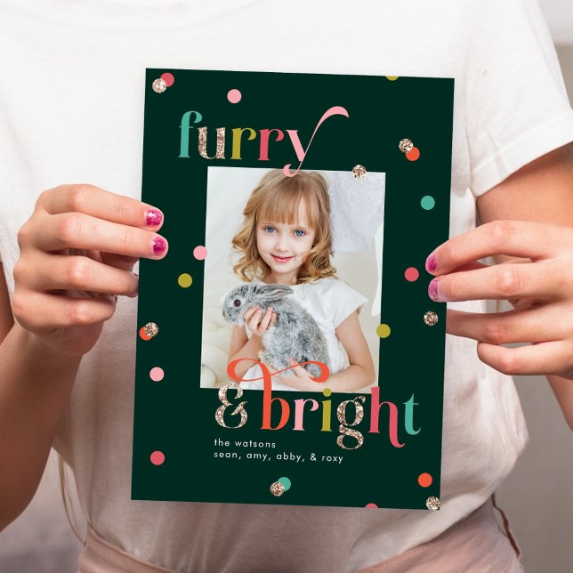 Bright and Furry Holiday Photo Card (Creator Uploaded)