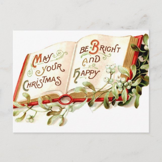 Bright and Happy Christmas Postcard (Front)