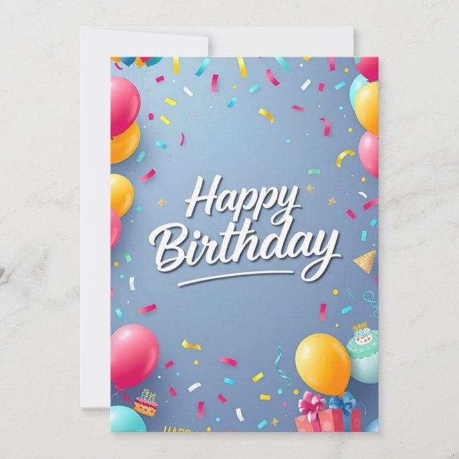 Bright and Joyful Birthday Wishes! Invitation (Front)