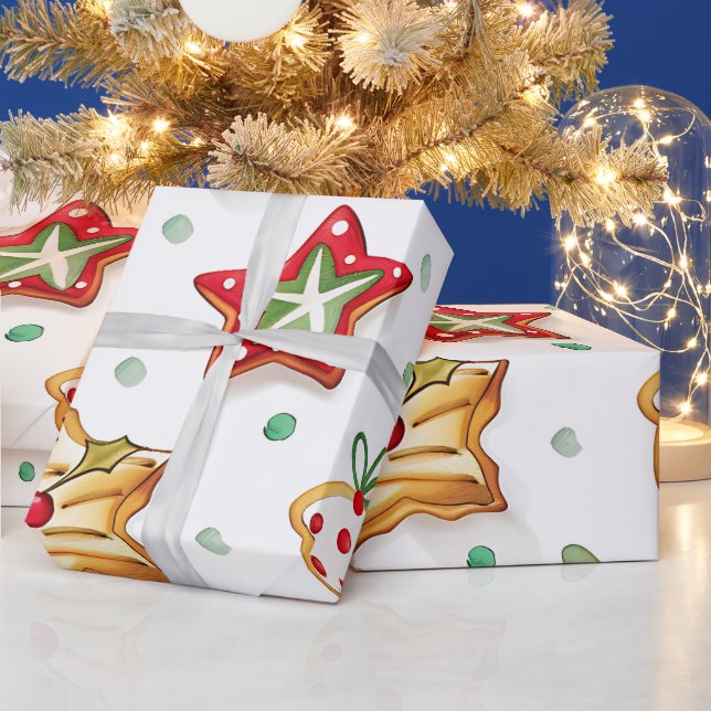 Bright and Joyful Holiday Cookies Wrapping Paper (Holidays)