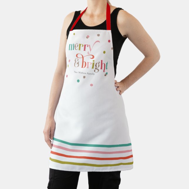 Bright and Merry Christmas Holiday Season Apron (Insitu)