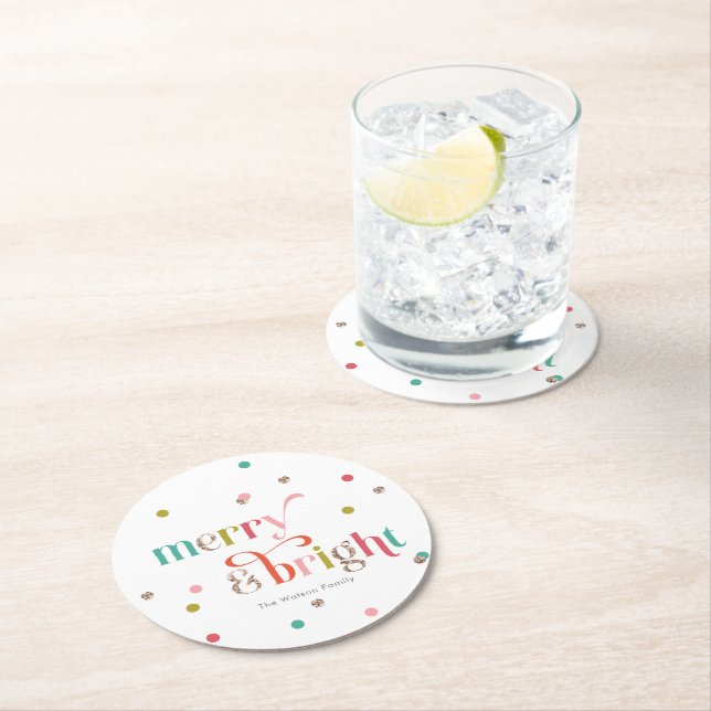 Bright and Merry Holiday Party Coasters (Insitu)