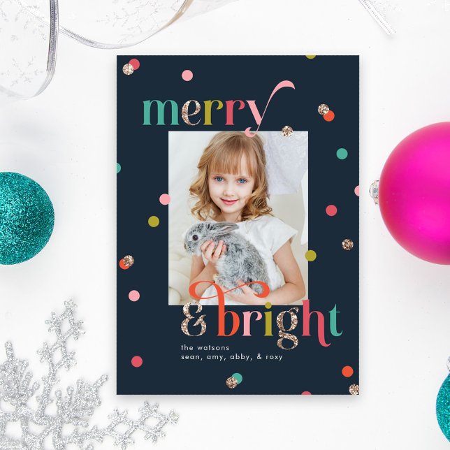Bright and Merry Holiday Photo Card (Creator Uploaded)
