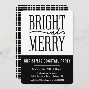 Bright and Merry Modern Christmas Party Invitation