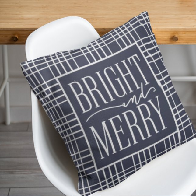 Bright and Merry Modern Holiday Plaid Cushion (Creator Uploaded)