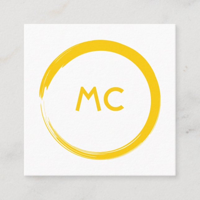 Bright and Simple Business Card with Round Logo (Front)