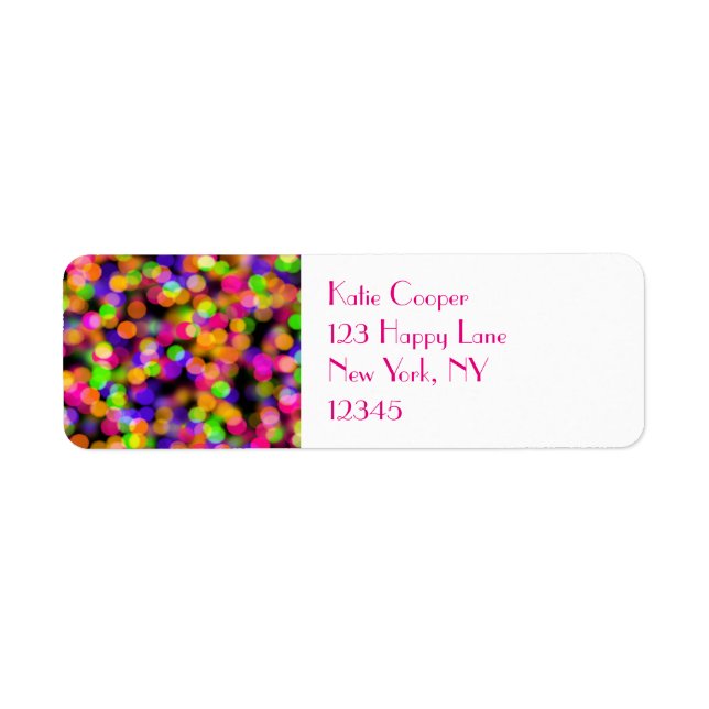 Bright and Sparkling Lights Bokeh Background Return Address Label (Front)