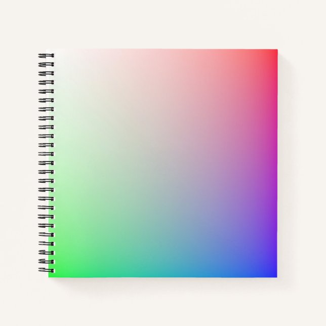 Bright and Vibrant Rainbow Colours in Soft Pastel Notebook (Front)