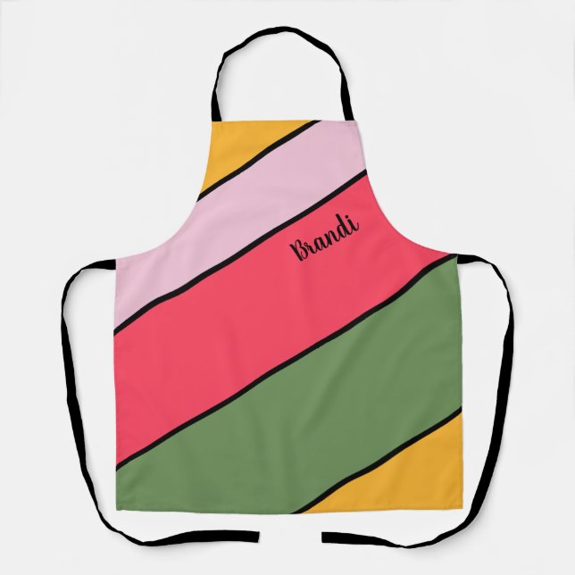 Bright and Vivid Colourful Personalised Apron (Front)