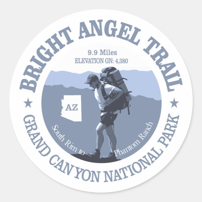Bright Angel Trail (rd) Classic Round Sticker (Front)