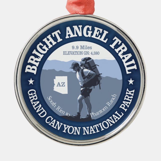 Bright Angel Trail (rd) Metal Ornament (Front)