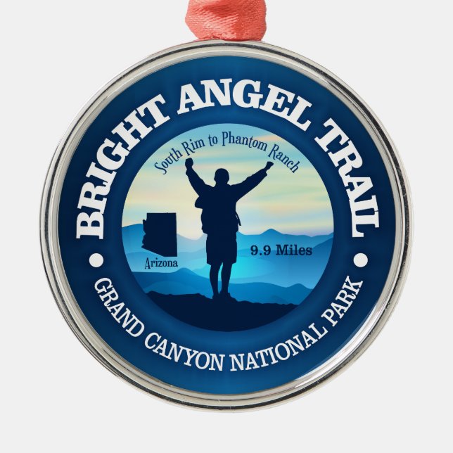 Bright Angel Trail (V) Metal Ornament (Front)