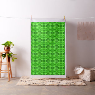 Bright Apple green design cotton Fabric