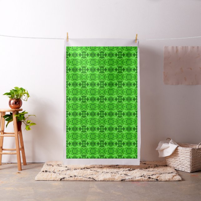 Bright Apple green design cotton Fabric (In Situ)