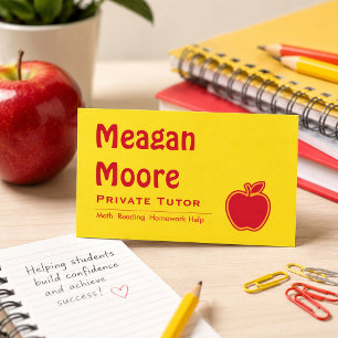 Bright Apple Private Tutor Business Card