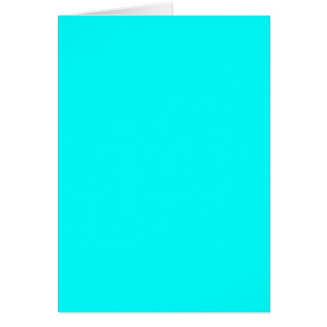 Bright Aqua Blank Greeting Card (Front)