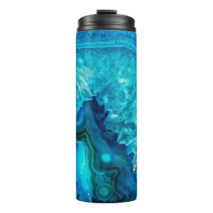 Bright Aqua Blue Turquoise Mineral Stone Thermal Tumbler