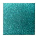 Bright aqua glitter ceramic tile<br><div class="desc">Trendy and modern bright aqua glitter gift ideas (not real glitter). Ideal for women,  girls and teenagers.</div>
