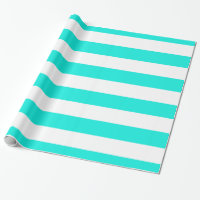 Bright Aqua, White XL Stripes Pattern