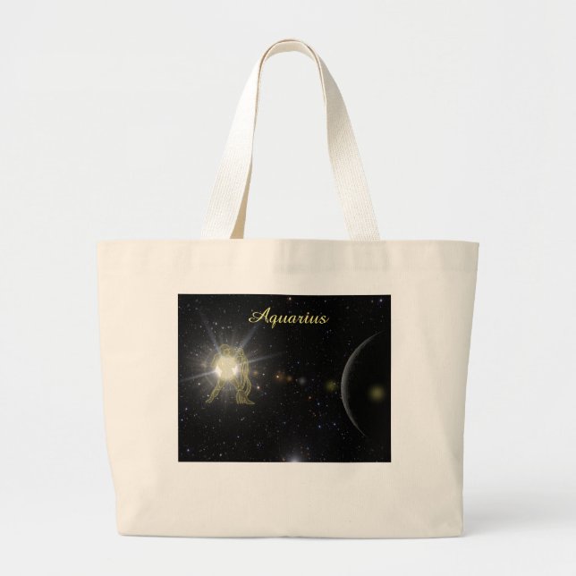 Bright Aquarius Large Tote Bag (Front)