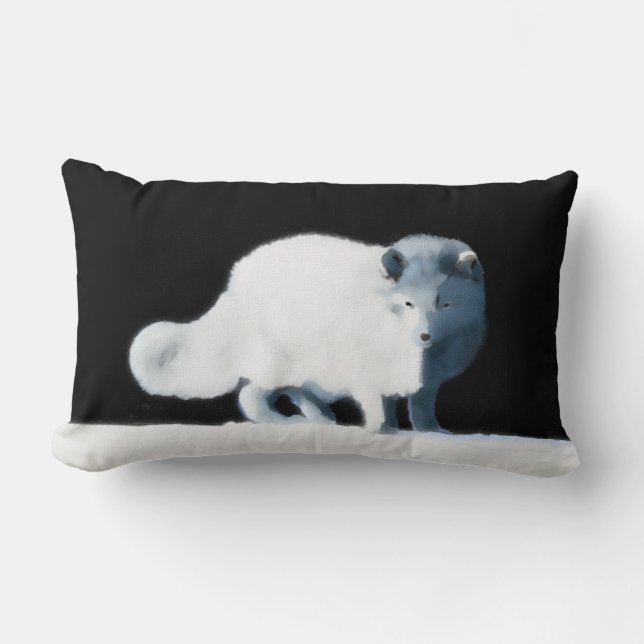 Bright Arctic Fox Lumbar Cushion (Front)