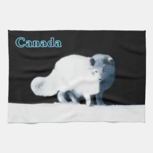 Bright Arctic Fox Tea Towel