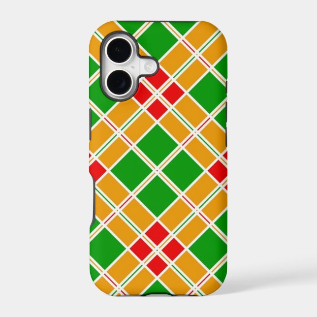 Bright Argyl red green yellow pattern accessory (Back)