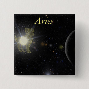 Bright Aries 15 Cm Square Badge