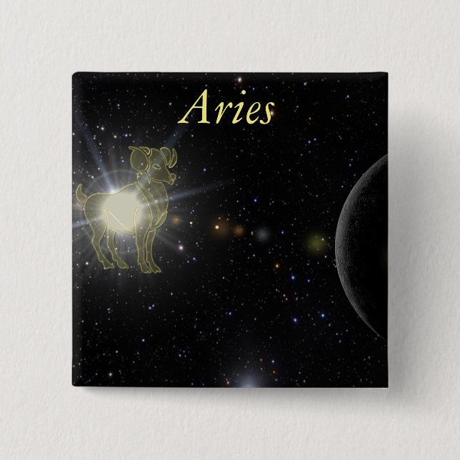 Bright Aries 15 Cm Square Badge (Front)