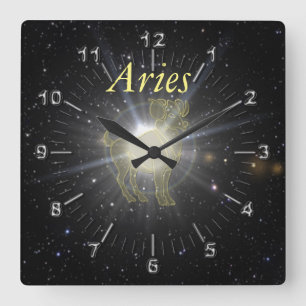 Bright Aries Square Wall Clock