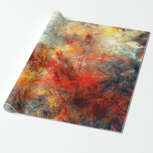 Bright artistic splashes. Abstract painting colour Wrapping Paper